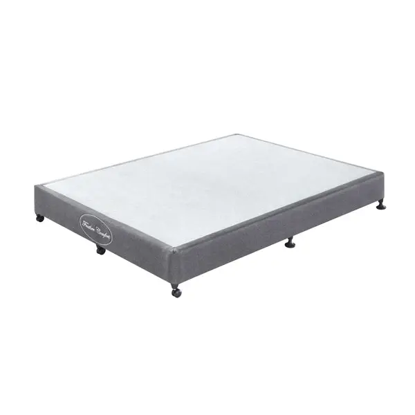 Mattress Base Ensemble Double Size Solid Wooden Slat in Chaorcoal with Removable Cover - Furniture