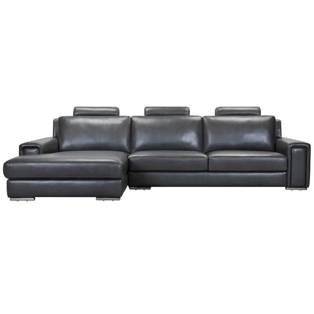 Kalona Ahlbeck Anthracite Three Seater Right Facing Chaise Sofa - Furniture
