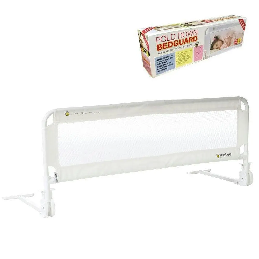 Vee Bee 102cm White Safety Cot/Bed Rail Guard Protection for Baby Infant Toddler - Furniture