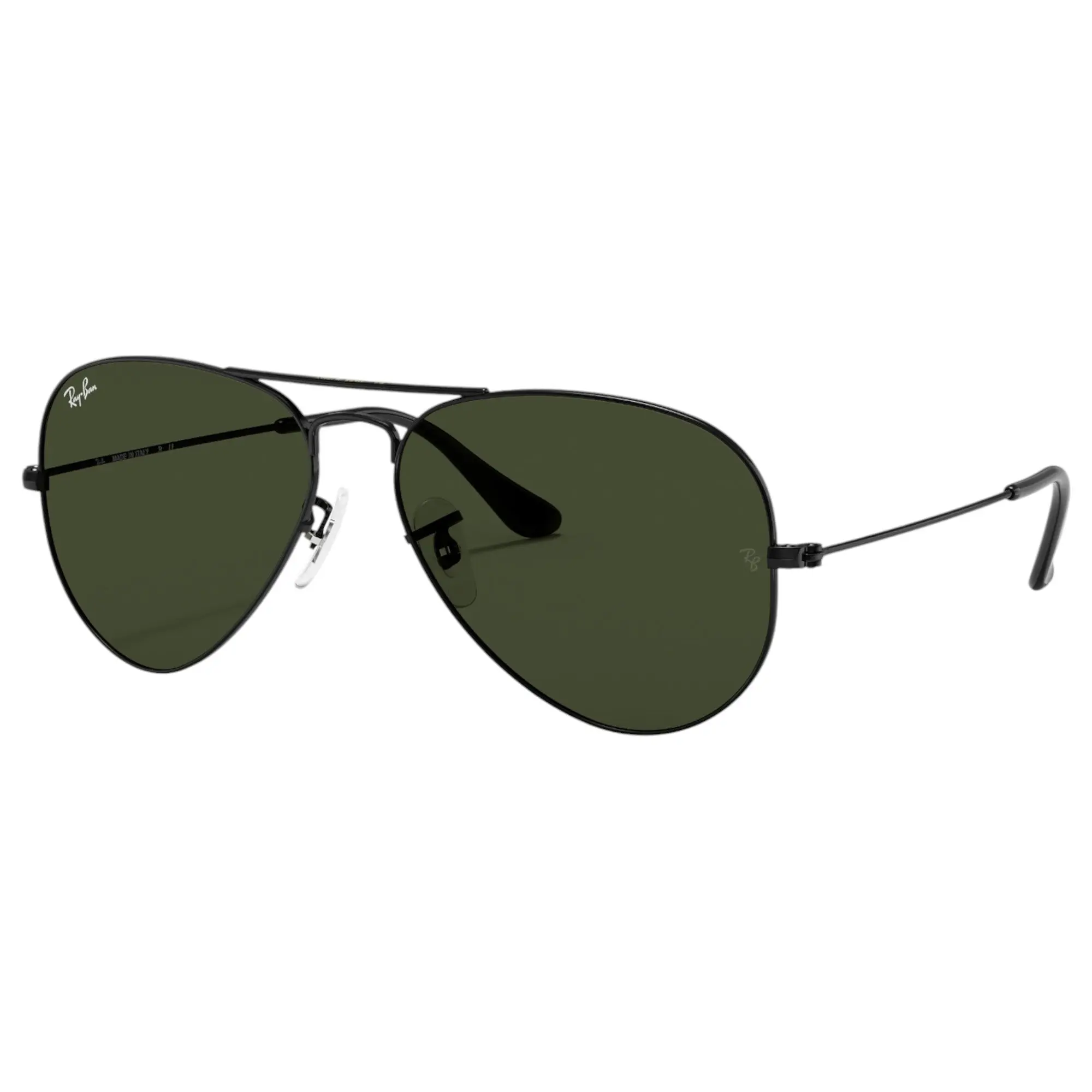 Mens Ray Ban Sunglasses Rb3025 Aviator Classic Polished Black/ Green Sunnies - Fashion