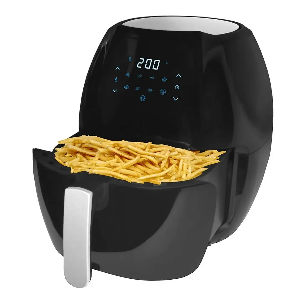 8L Digital Air Fryer Electric 1800W Non Stick w/Rack Less Oil Fries Cooking BLK - Home & Garden