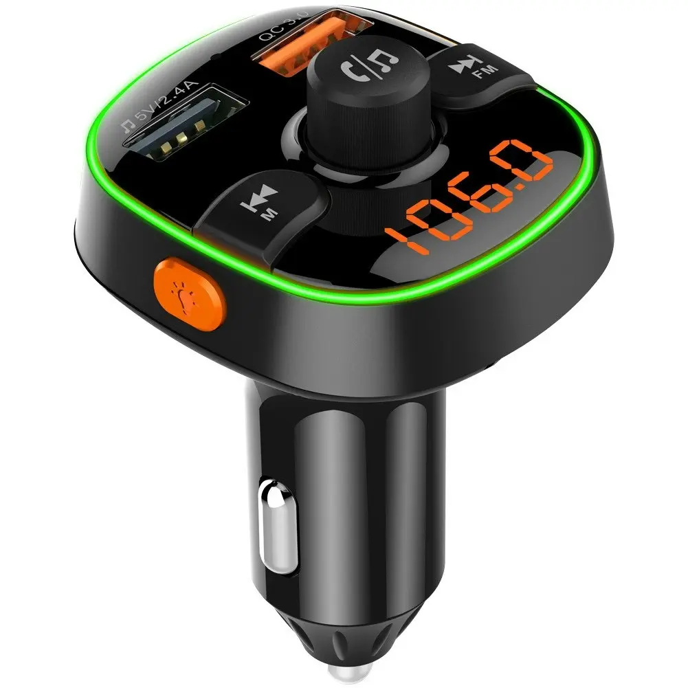 Dual USB Bluetooth 5.0 FM Transmitter MP3 Player Car Kit - Automotive