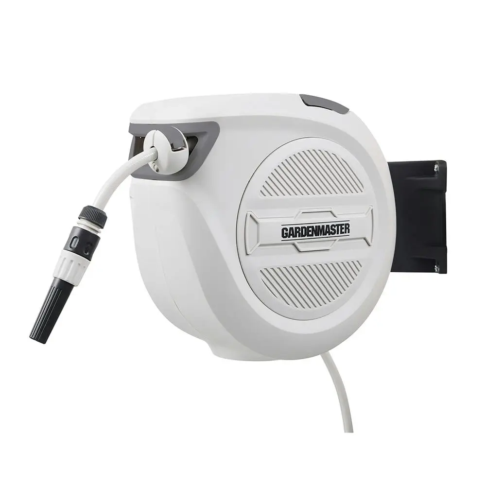Gardenmaster 20M Retractable Wall Mount Outdoor Garden Water Hose Swivel Reel - Home & Garden