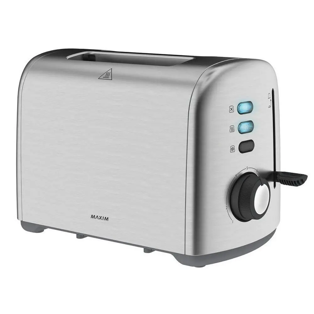 Maxim KitchenPro 2 Slice/Slots Automatic Bread Toaster Stainless Steel Silver - Home & Garden