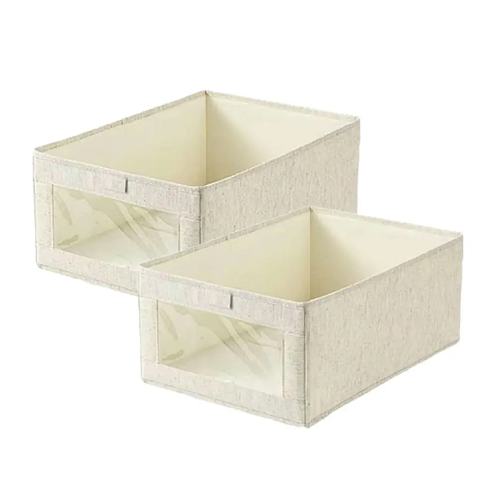 2 Pack Cube Storage Box For Clothes Foldable Closet Organizer With Clear Window - Home & Garden