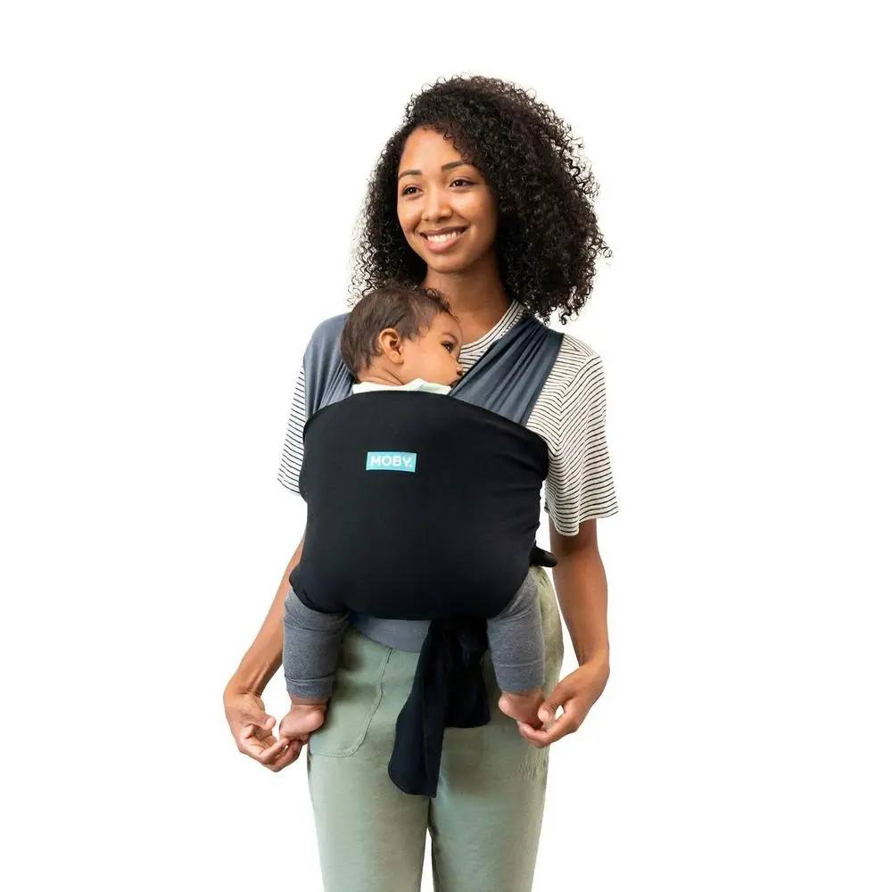 Moby Easy Wrap Baby/Infant Cotton Knit Body Adjustable Carrier Charcoal Black