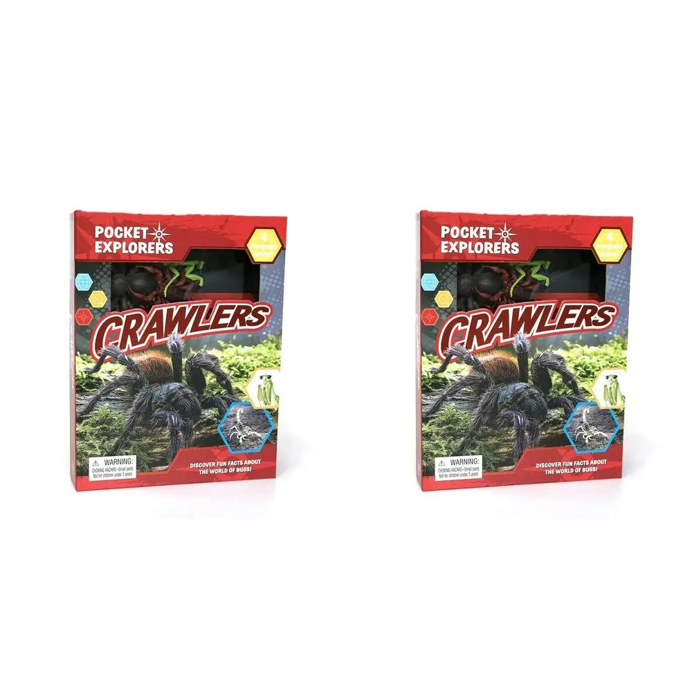 2x Crawlers Pocket Explorers Kids/Children Educational Book w/ 4 Figurines 3y+ - Entertainment