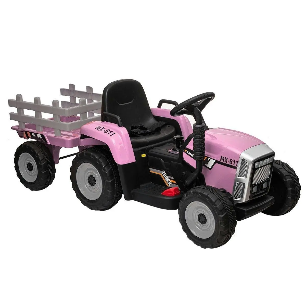 Ausway Kids Farm Tractor Electric Ride On Toys 2.4G R/C Remote Control Cars w/ Trailer Pink - Toys & Games