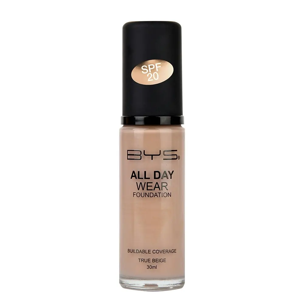 BYS 30ml All Day Wear SPF20 Liquid Foundation Makeup Face Cosmetics True Beige - Beauty