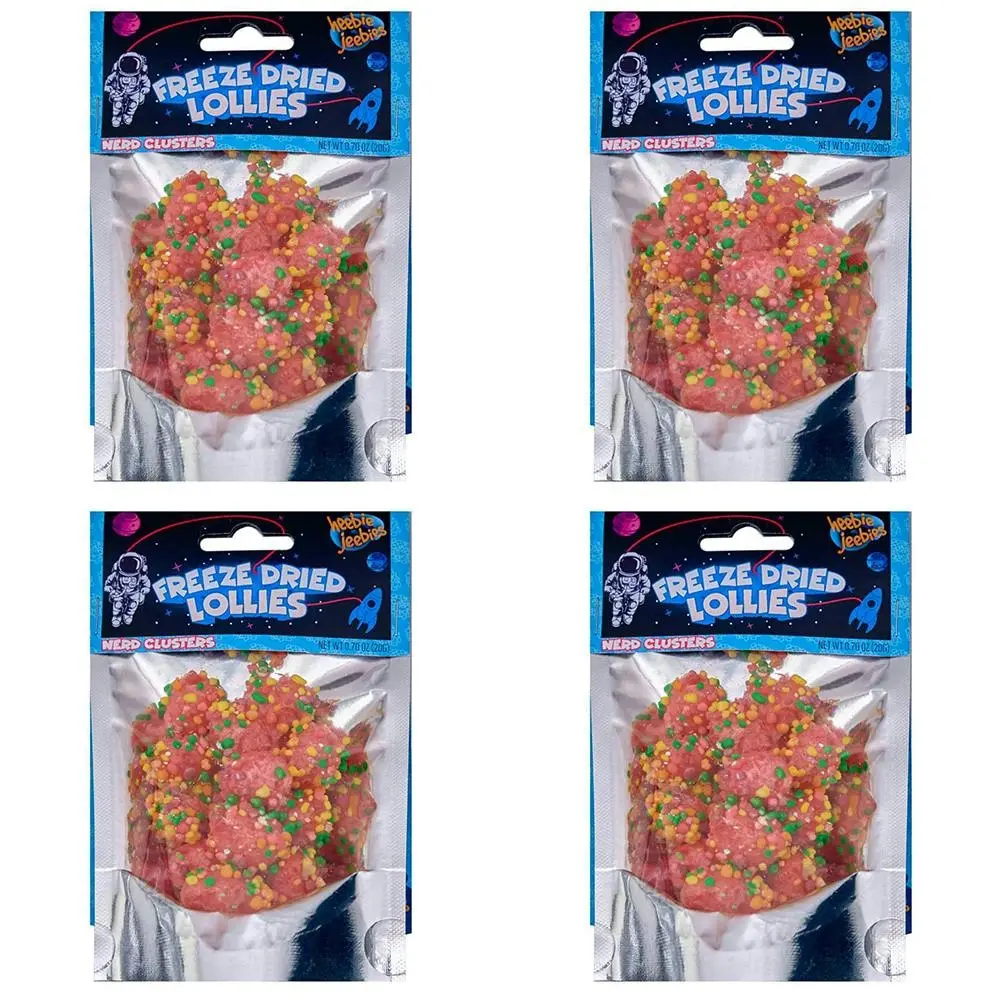 4x Heebie Jeebies 20g Freeze Dried Nerds Gummy Clusters Confectionery Mini Pack - Groceries