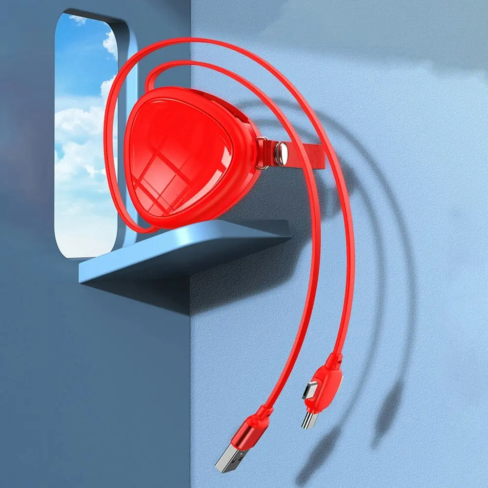 1.2M 3 in1 telescopic data cable is suitable for Apple Android type-c