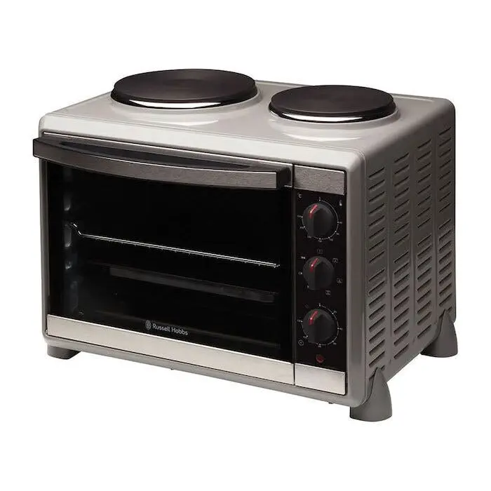 Russell Hobbs RHTOV2HP Compact Kitchen Electric Toaster Oven 30L w/Hotplate/Rack - Home & Garden