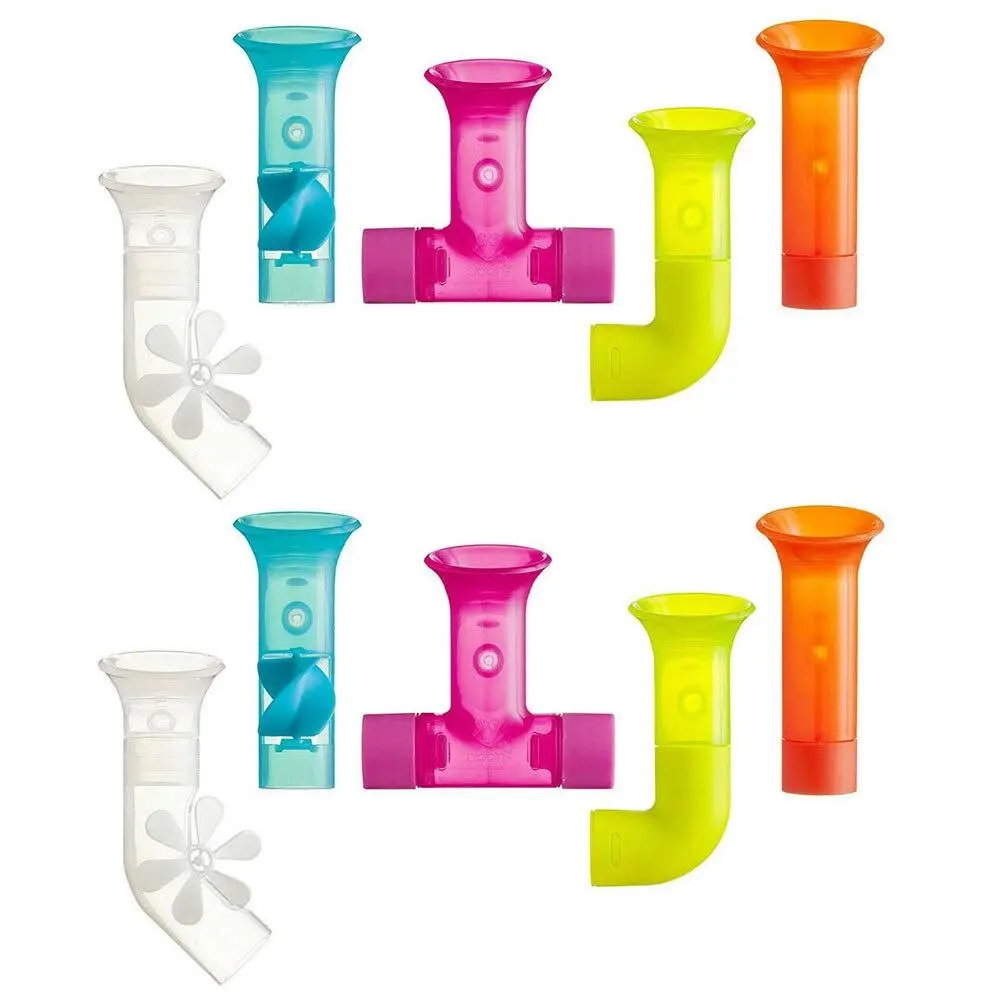 Boon 10pc Pipes Building Bath Toy Suction Set Tub/Shower Play/Fun Kids/Toddler - Baby
