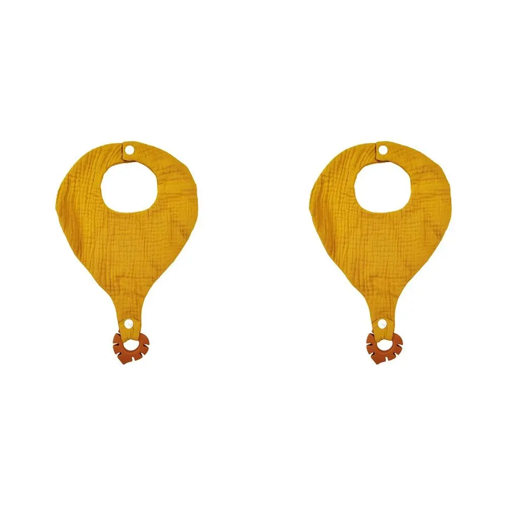 2x Urban Bubsy 20x28cm Cotton Bib w/Silicone Teether Baby/Infant Feeding Mustard