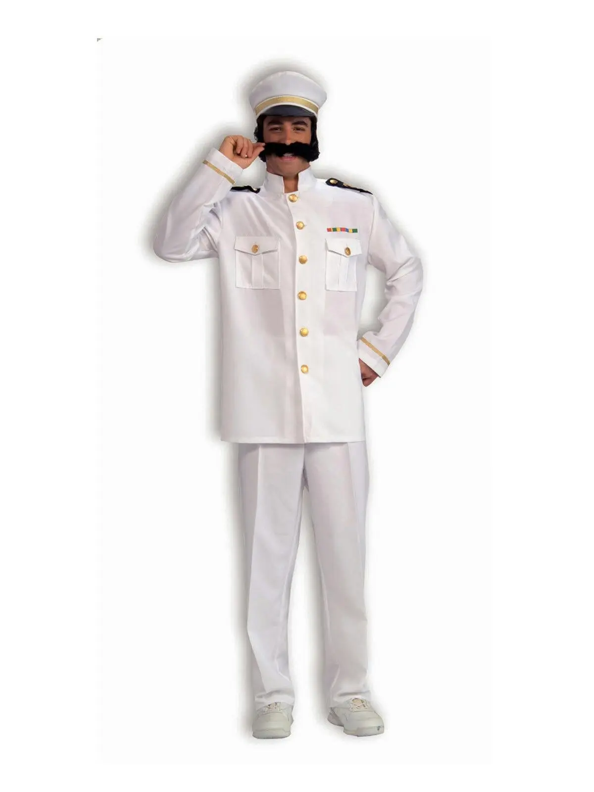 Forum Novelties Navy Captain Sailor White Adult Dress Up Costume Set Size STD - Fashion