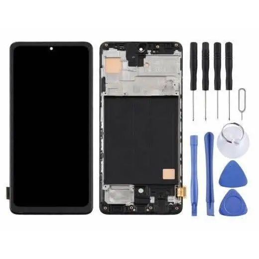 For Samsung Galaxy A51 (A515) LCD Screen + Digitizer Assembly with Frame (Black) - Electronics
