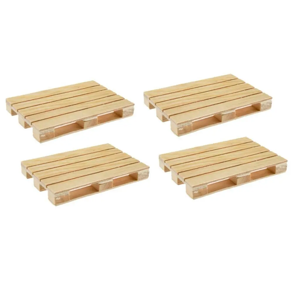 4PK Mini Wooden Pallet Glass Coasters/Mats For Beverages Drinks Beers Home/Bar - Home & Garden