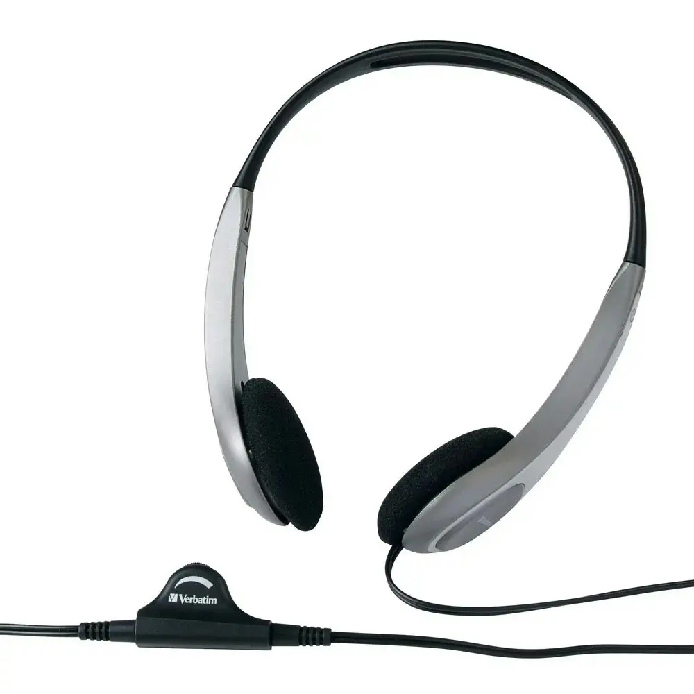 Verbatim Multimedia/Computer Headset w/Volume Control Mixer/3.5mm Audio Jack BLK - Electronics