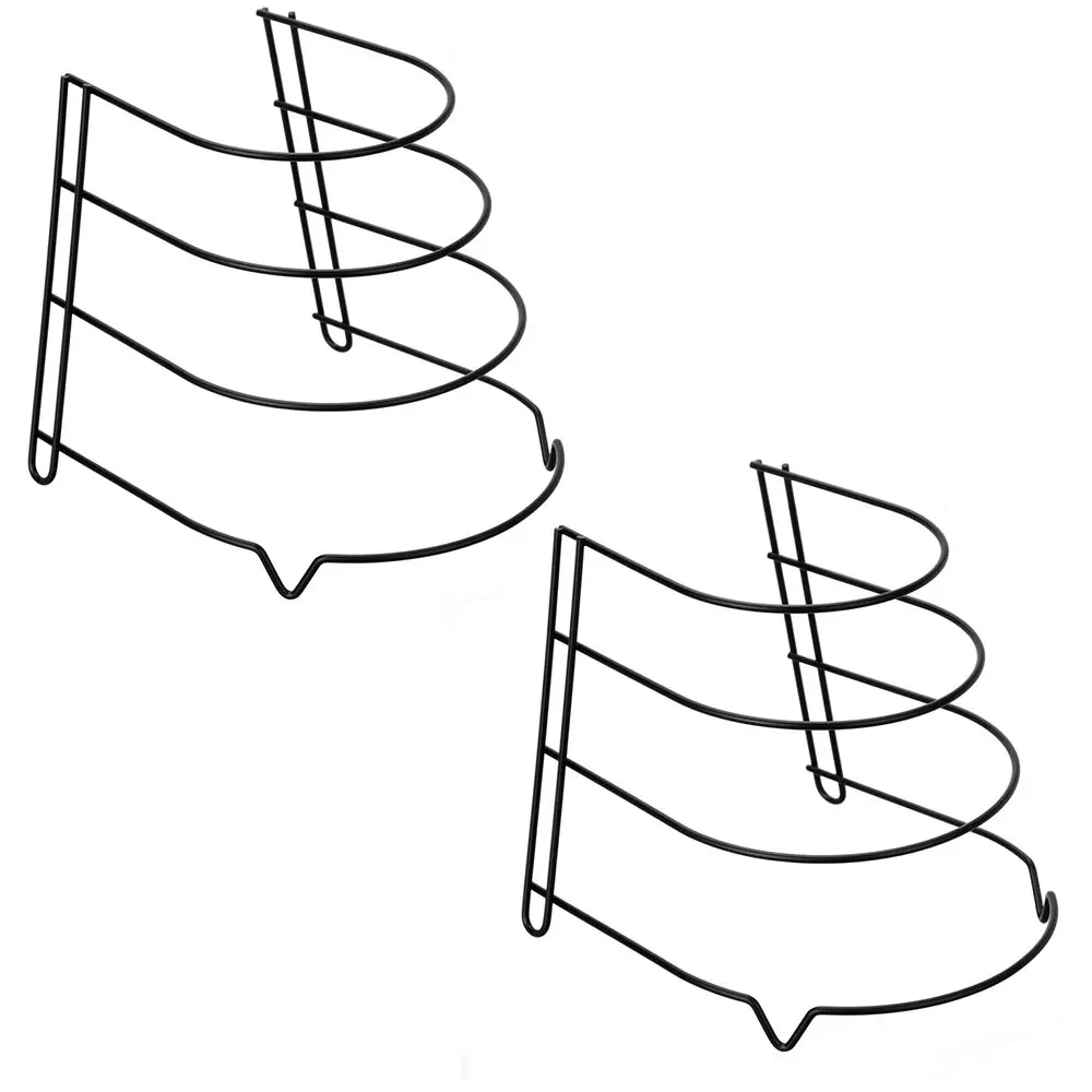 2x Boxsweden 27cm Wire Frypan Organiser/Rack Kitchen Storage 4 Tier Assorted - Home & Garden