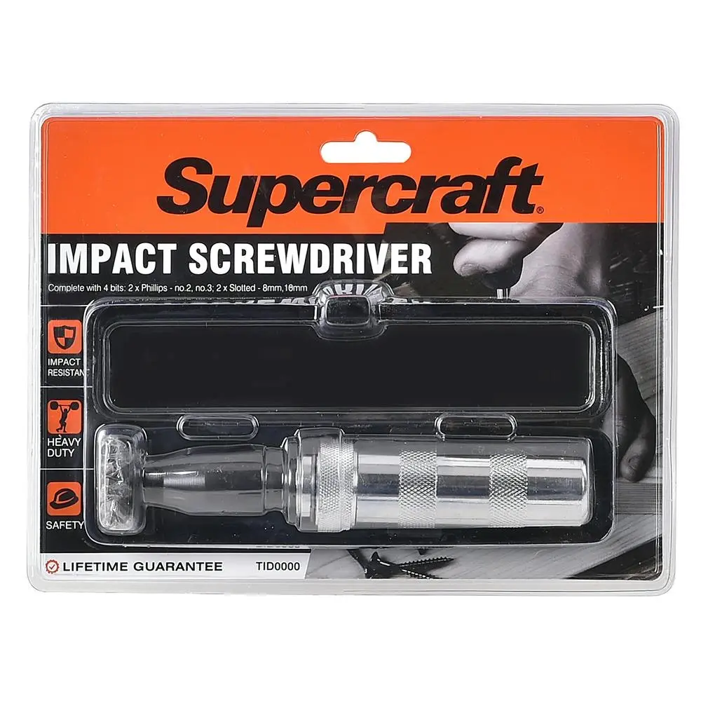 5pc Supercraft Impact Resistant Heavy Duty DIY Screwdriver Slotted/Philips Set - Hardware