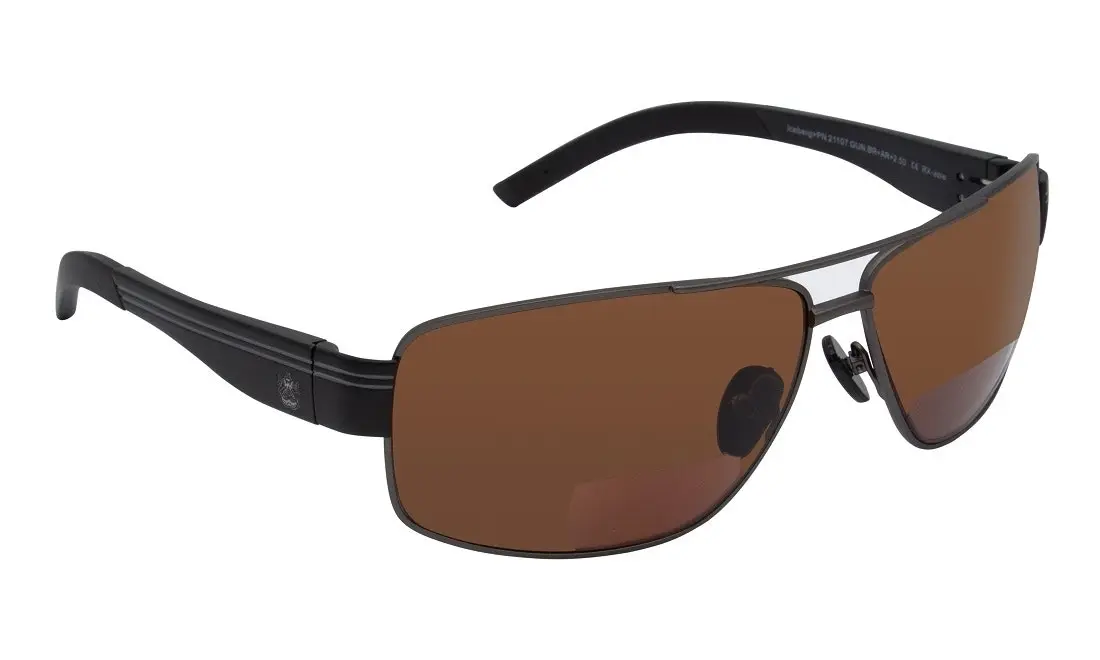 Ugly Fish Iceberg PN21107 +2.50 Bifocal Gun Metal Frame/Brown Lens Sunglasses - Sports & Outdoor