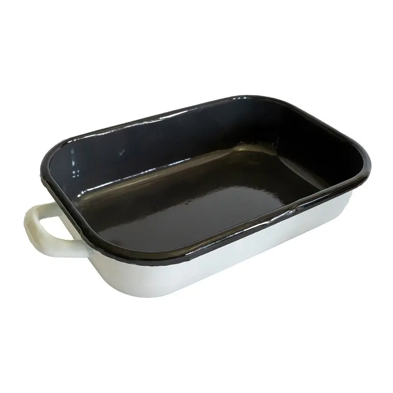 Urban Style Enamelware 2.2L Baking/Serving Dish w/ Black Rim White/Charcoal - Home & Garden