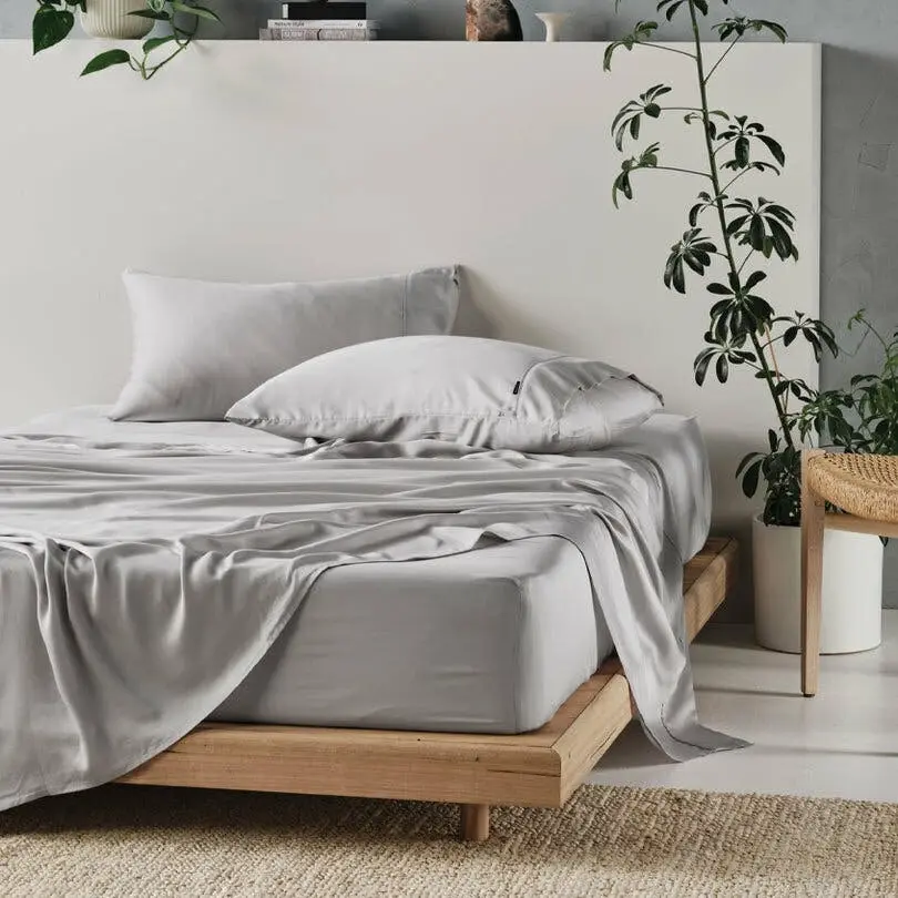 Linen House Tencel 375TC Silver Queen Sheet Set - Home & Garden