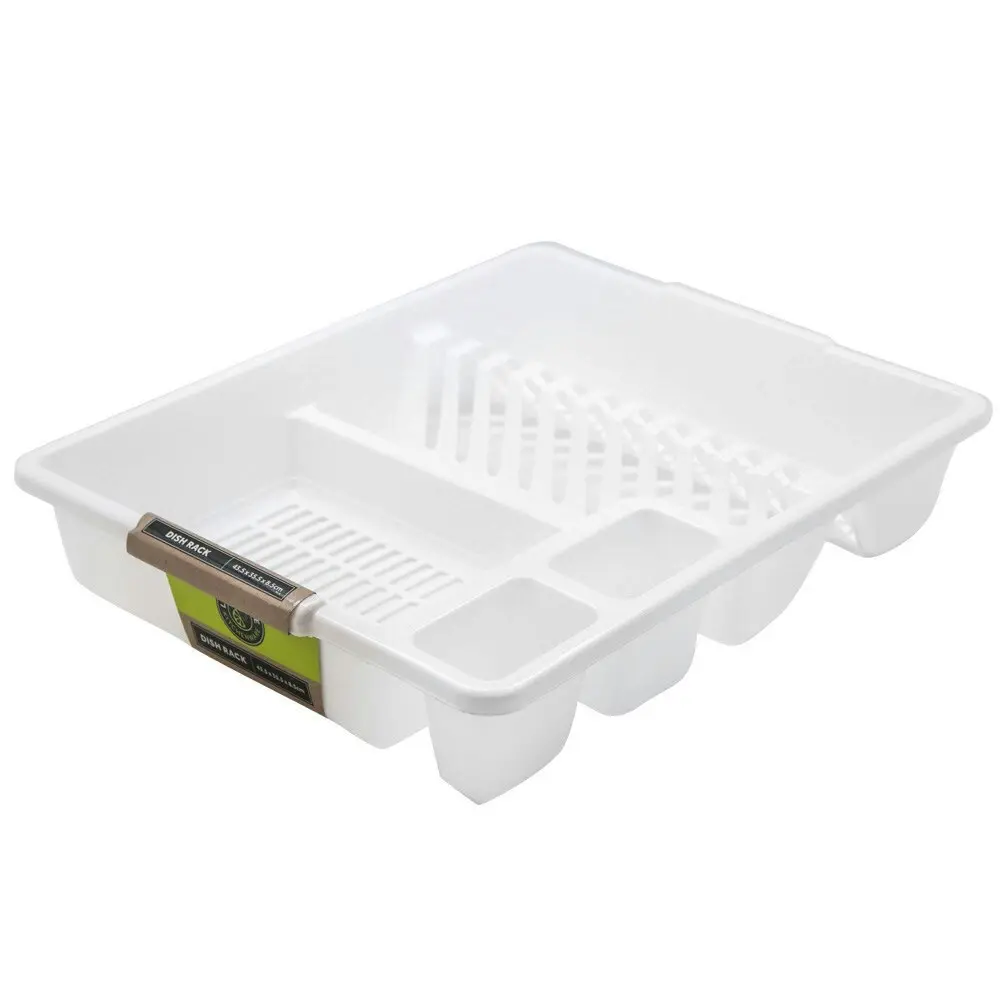 Lemon & Lime 45cm x 36cm Plates/Bowls/Cutlery Dish Drainer/Rack/Holder White - Home & Garden