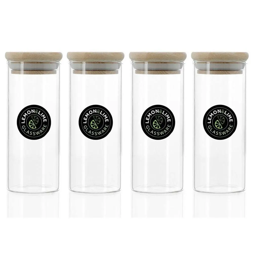 4x Lemon & Lime Camden 175ml Glass Jar Food Storage Airtight Container CLR w/Lid - Home & Garden