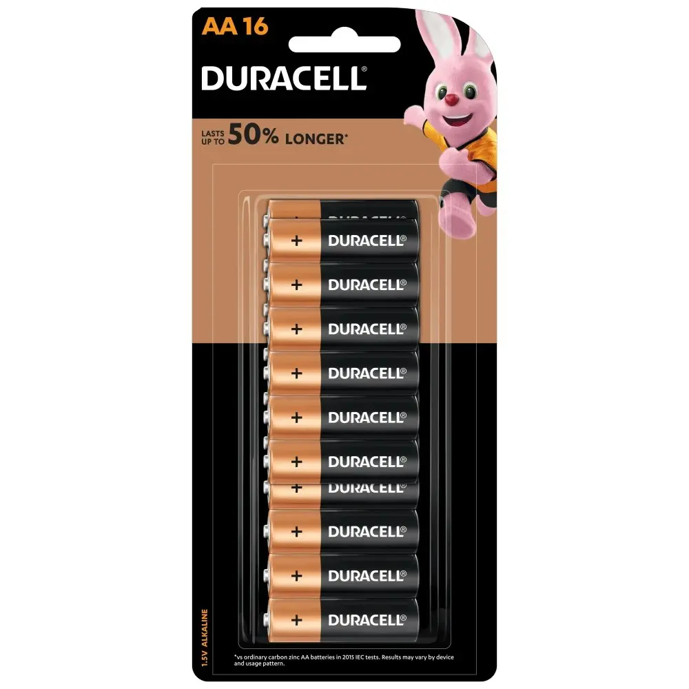 16pc Duracell Coppertop AA Size Alkaline Battery Single Use Batteries - Electronics