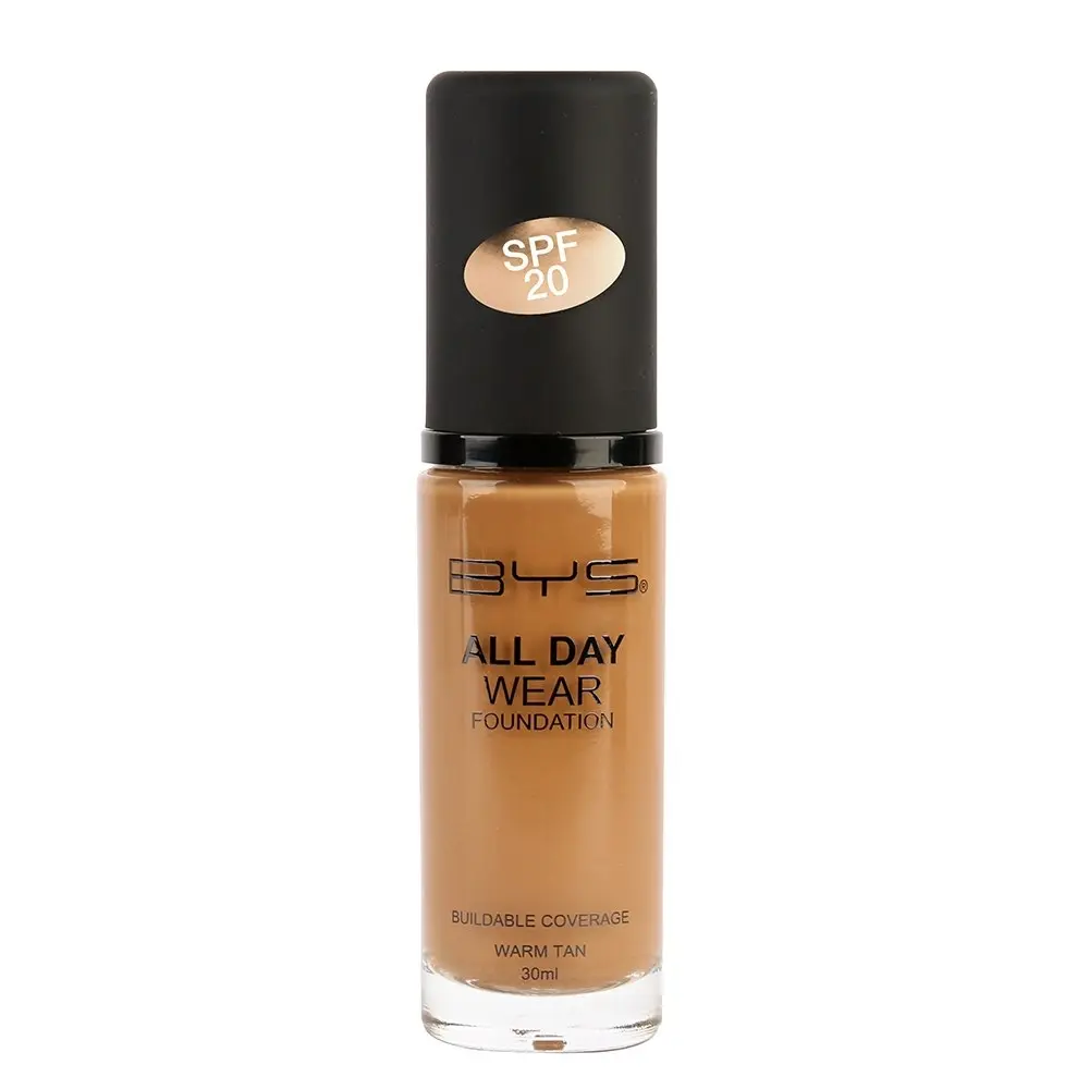 BYS 30ml All Day Wear SPF20 Liquid Foundation Makeup Buildable Coverage Warm Tan - Beauty
