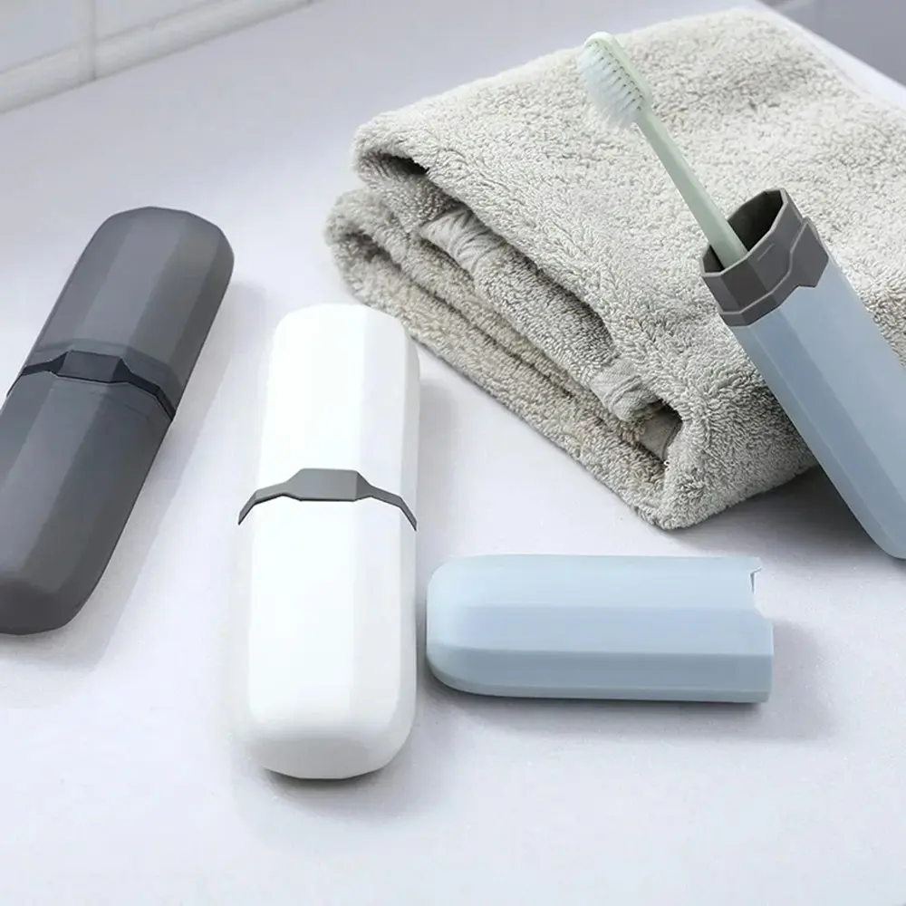 3Pcs Portable Toothbrush Box Outdoor Travel Toothbrush Storage Organizer Case - Home & Garden
