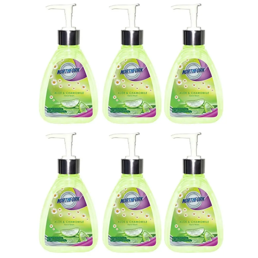 6PK Northfork 250ml Hygienic Cleaning Liquid Hand Wash Aloe Chamomile Hygiene - Beauty