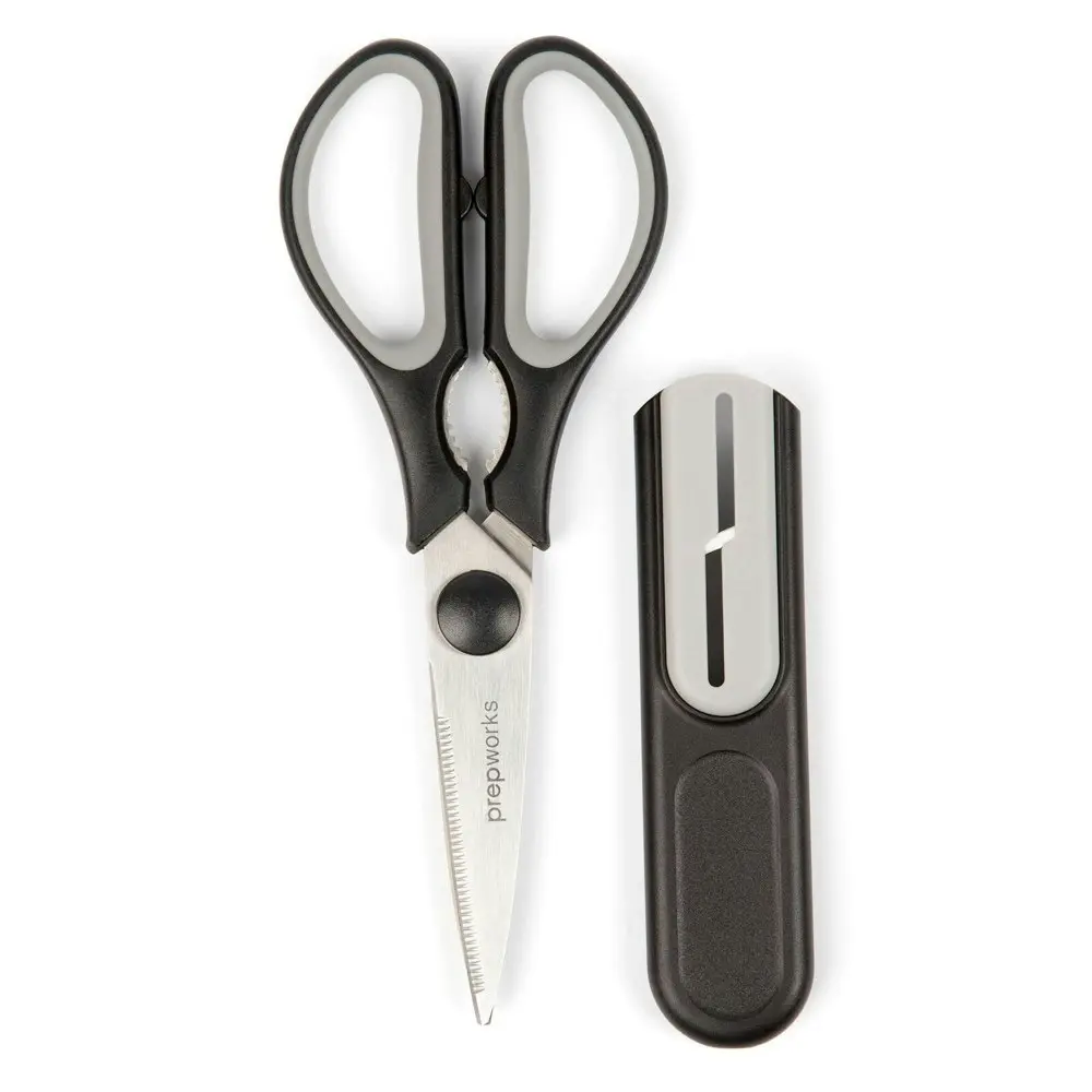 Progressive Prepworks 28cm Kitchen Scissors Cutting Shears w/ Sharpener Black - Home & Garden