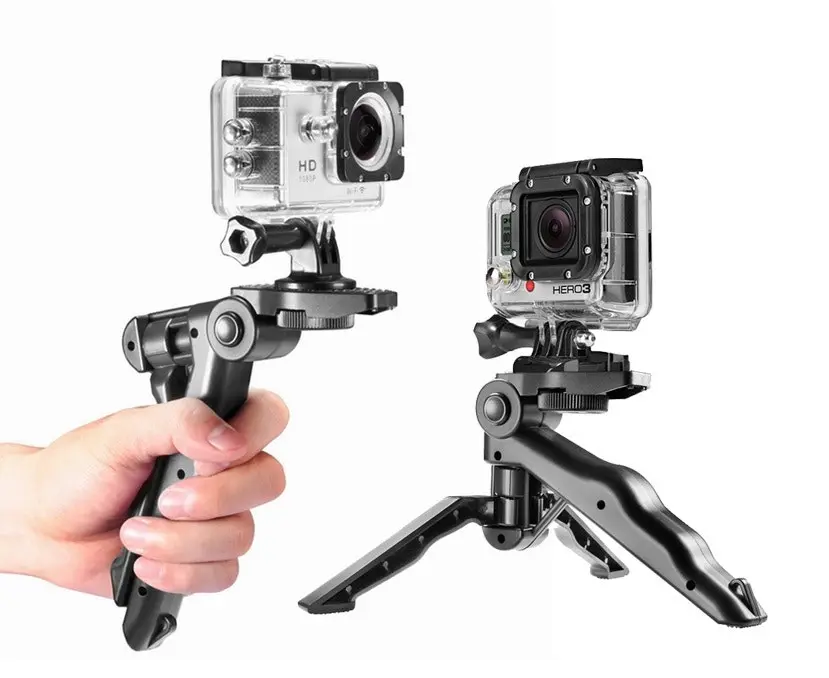 Mini Tripod Holder Handheld Selfie Stick For Gopro Action Sport Camera-Black