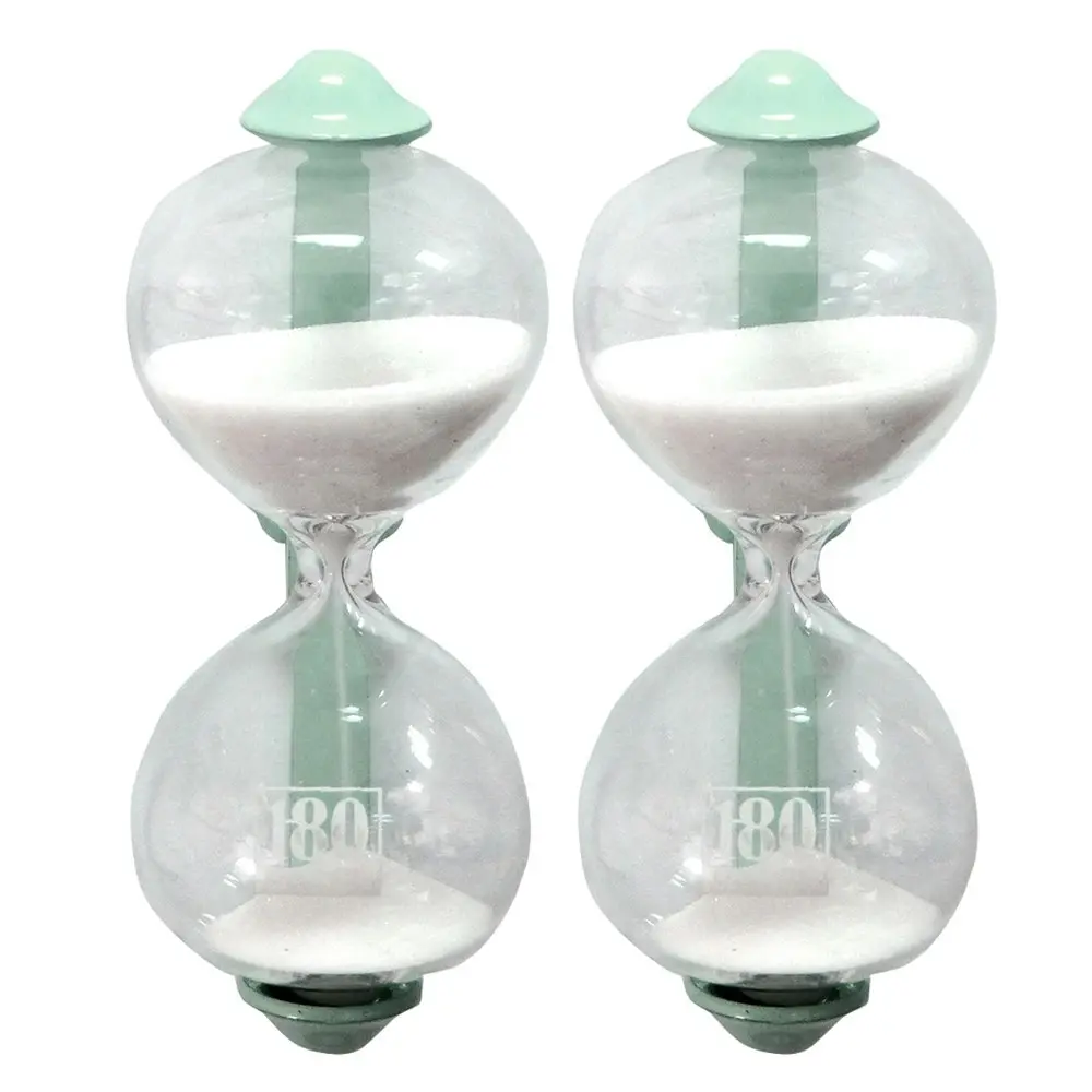2PK Dulton 3 Minute Magnetic Sandglass Kitchen/Cooking Hourglass/Sand Timer Mint - Home & Garden