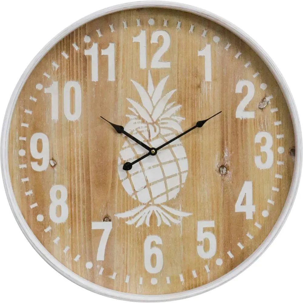 LVD Island Cove Glass Hanging Wall Clock Analogue 60cm Round Home/Room Decor - Home & Garden