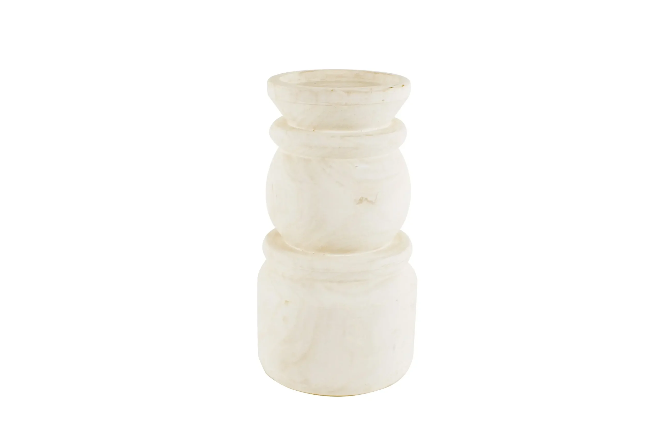 Kadek Candle Holder White Wood 30 x 13cm - Home & Garden