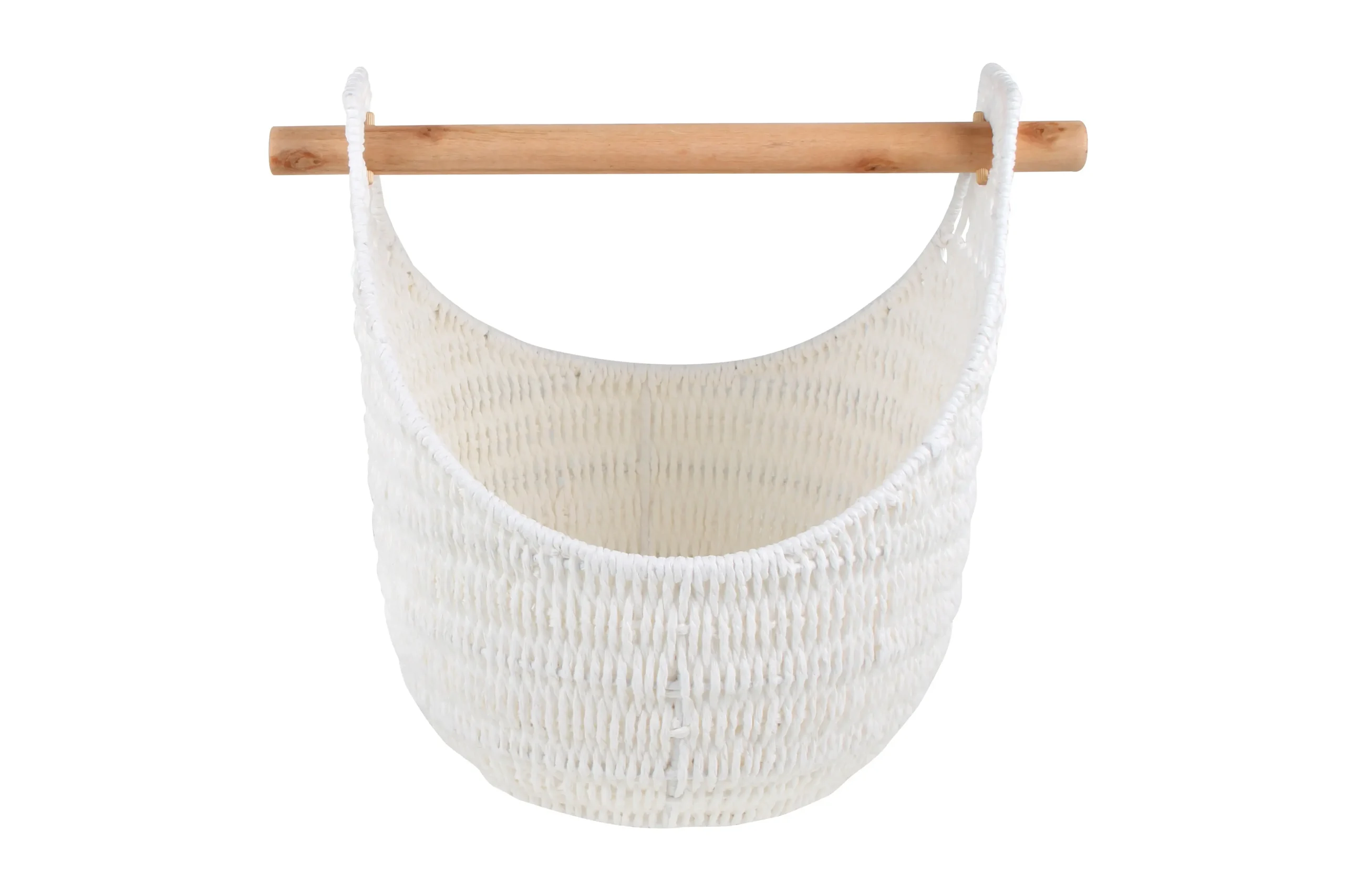 Hazel Storage Basket With Removable Pole White - Home & Garden