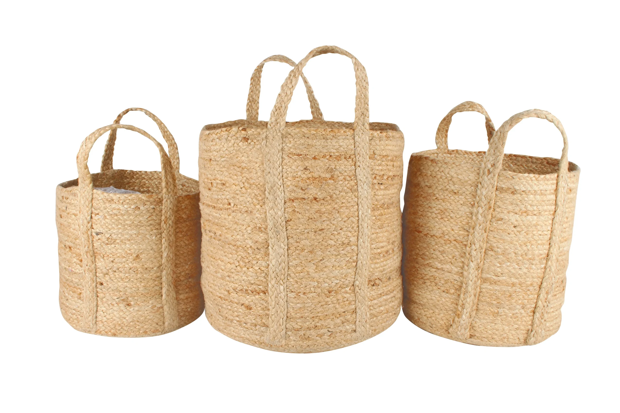 Henna Set Of 3 Jute Baskets Natural - Home & Garden