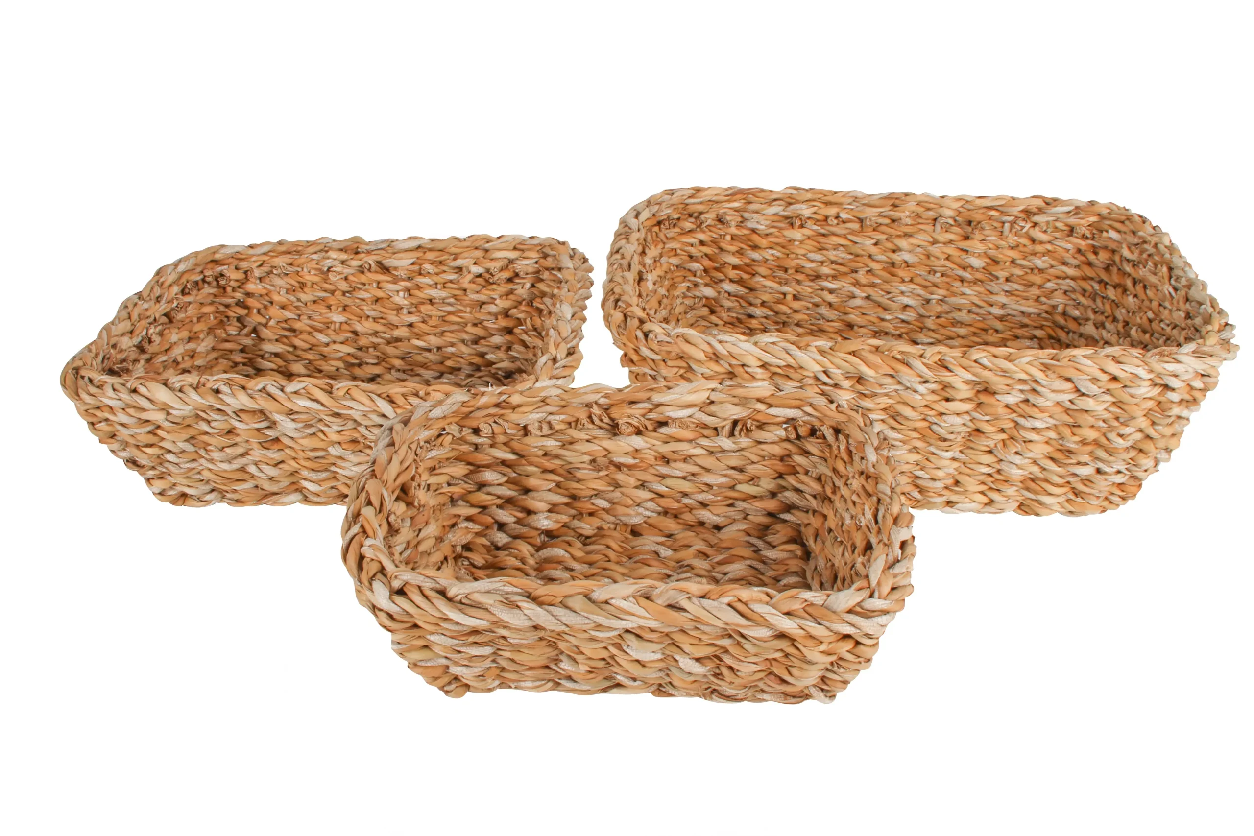 Coolangatta Set Of 3 Seagrass Rectangle Basket - Home & Garden