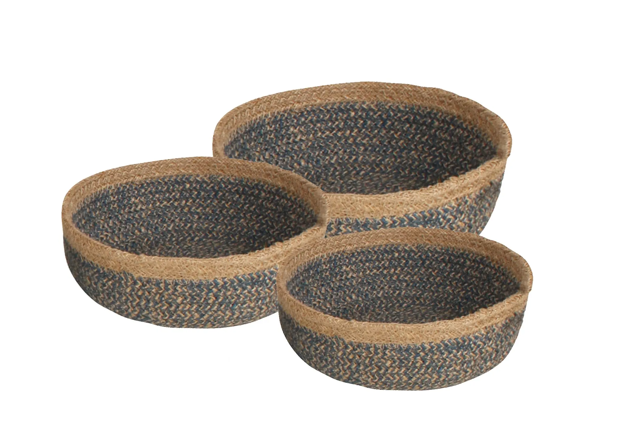 Bicheno Set Of 3 Jute Round Bowls - Home & Garden