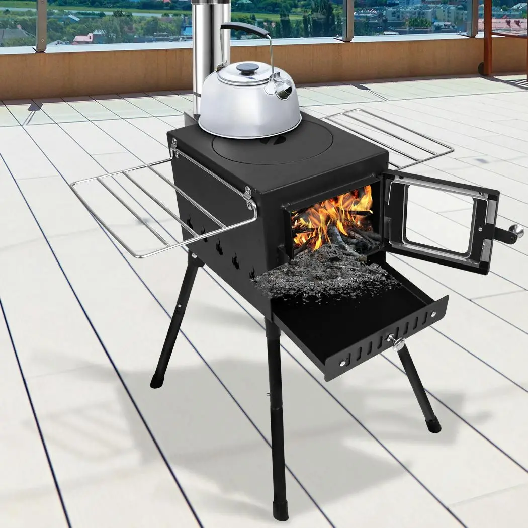 Moyasu Camping Oven Camp Stove Portable Caravan Cooker Burner Outdoor Chimney - Sports & Outdoor