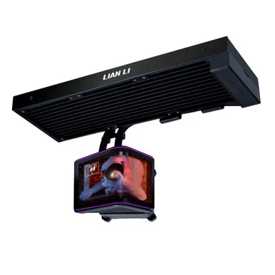 Lian Li Hydroshift II OLED Curved 360 Liquid CPU Cooler - Flexible Slide-Tube Clamp Coolant Pathway - Adjustable 6.67" 2K Screen - 3D Animation Effects - LGA 1851/1700, AMD AM5/4 - Black (HS2OLDC36NB)