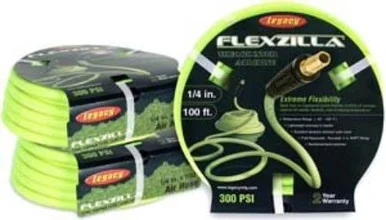 Legacy Manufacturing HZP14100YW2 Flexilla 1/4" X 100' Ft. Zilla Green Hose 1/4" Npt Ends HZP14100YW2_45