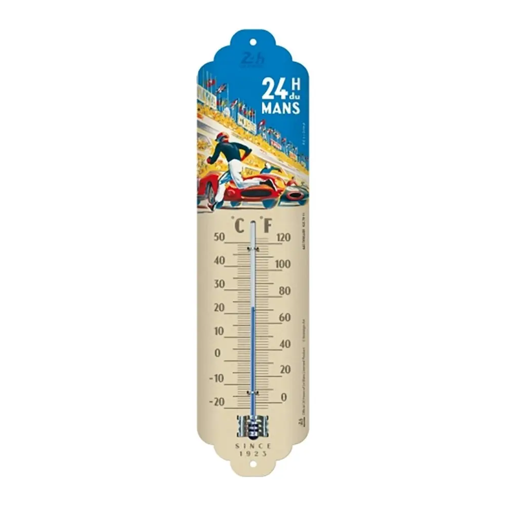 Nostalgic Art 4x6cm Thermometer 24h Le Mans Racing Temperature Home Decor Blue - Home & Garden