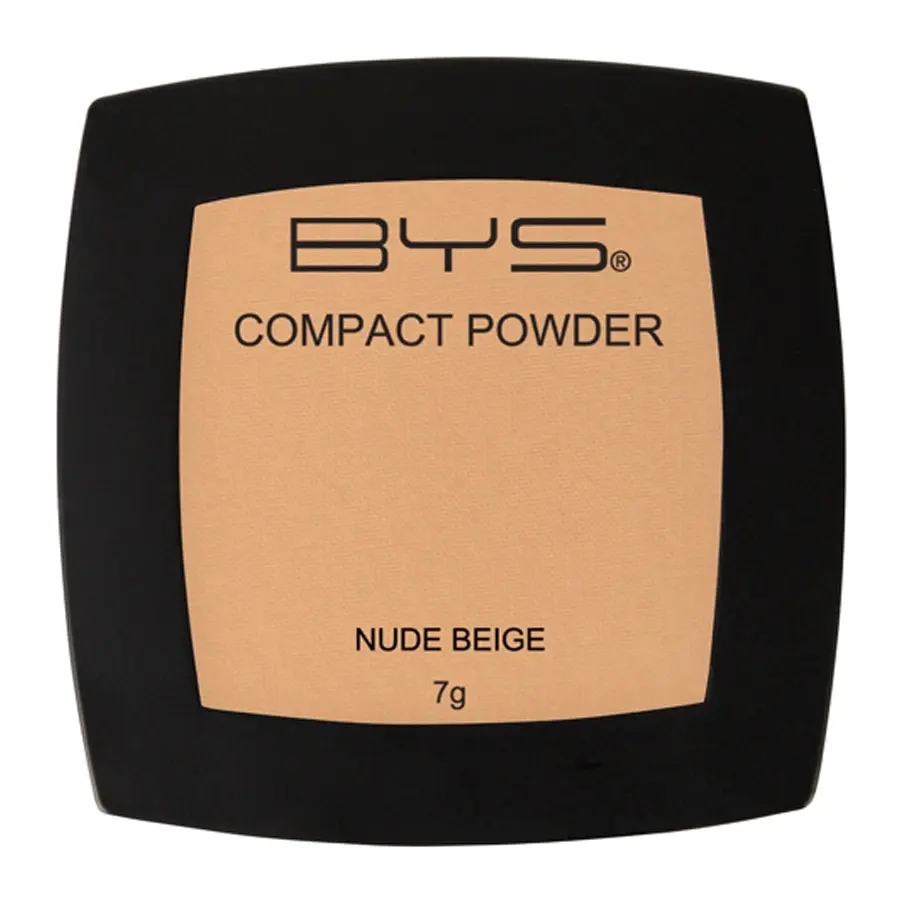 BYS Compact 7g Powder Face Makeup Women Cosmetics Light Coverage Nude Beige - Beauty