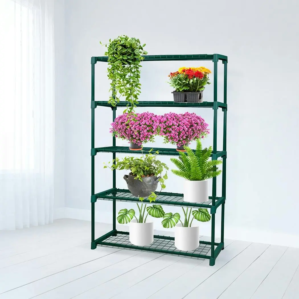 Levede 2x5 Tier Plant Shelve Garden Greenhouse Steel Storage Shelving Stand Rack - Home & Garden