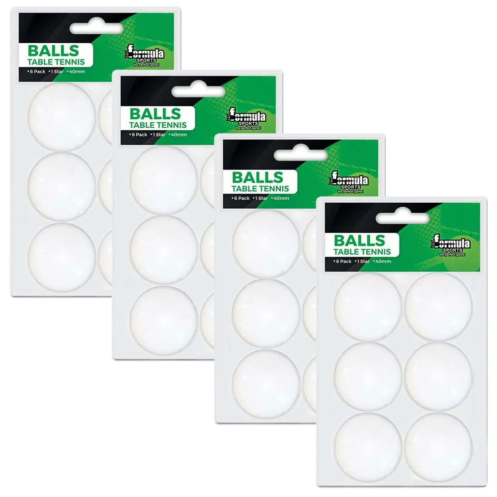 24pc Formula Sports 40mm Table Tennis Balls Set Ping Pong Game Training White - Sports & Outdoor