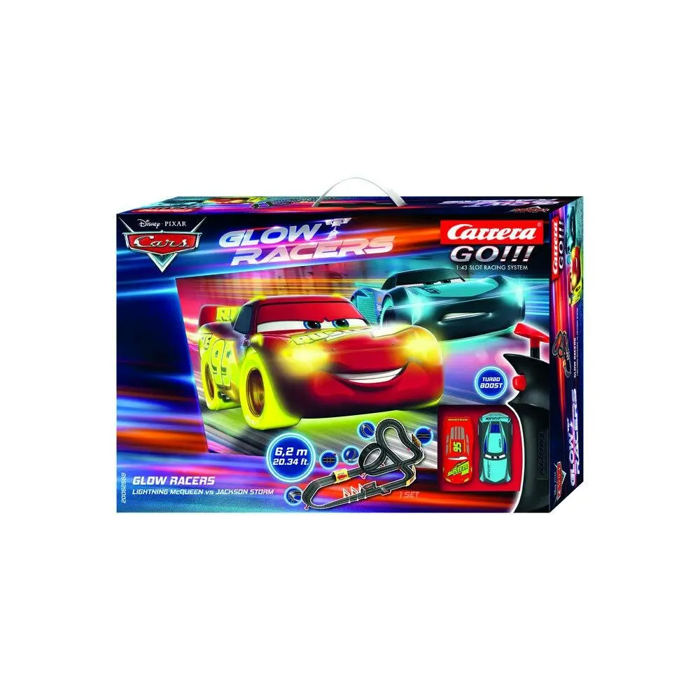 Carrera Disney Cars Glow Racers High speed Slot Car Childrens Toy Play Set 6y+ - Toys & Games